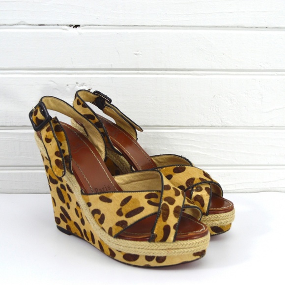 Christian Louboutin Shoes - CHRISTIAN LOUBOUTIN LEOPARD WEDGES #175-9